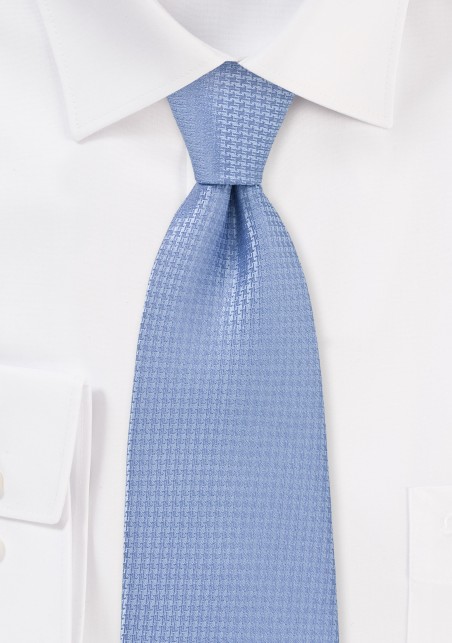 Micro Houndstooth Check Tie in Light Blue