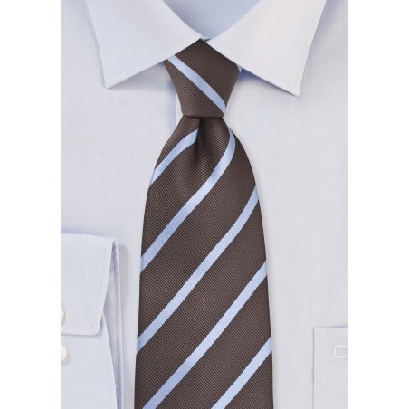 Espresso Brown and Grey Tie