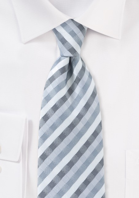 Modern Tie in Greys and Silver