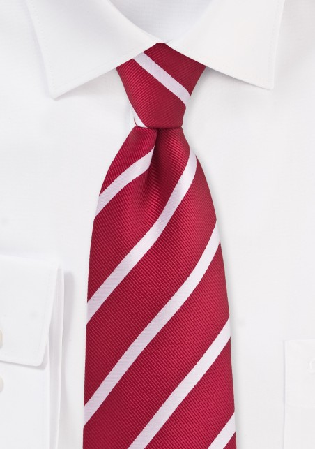 Striped Red and White Tie
