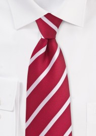 Striped Red and White Tie