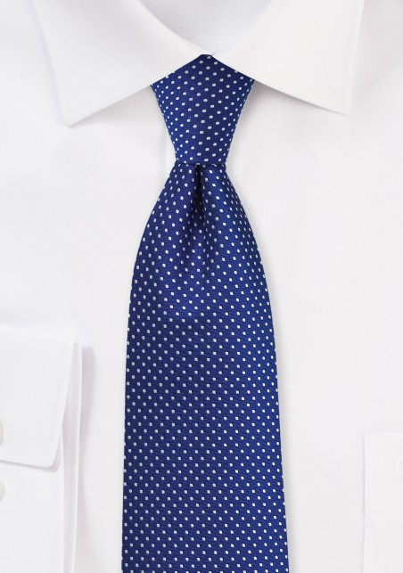 Royal Blue Necktie with Woven Micro Dots