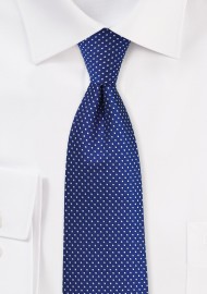 Royal Blue Necktie with Woven Micro Dots