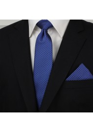 Royal Blue Necktie with Woven Micro Dots Styled