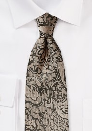 Golden Bronze Paisley Tie