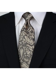 Golden Bronze Extra Long Necktie Styled