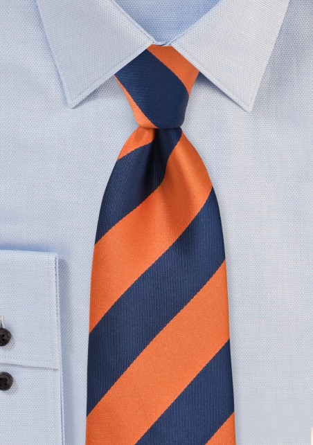 Preppy Kids Tie in Orange and Navy