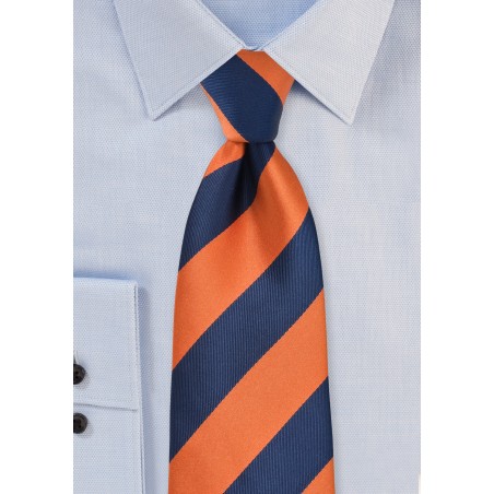 Preppy Kids Tie in Orange and Navy