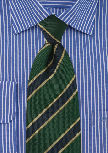 British Tie in Gold, Navy and Green