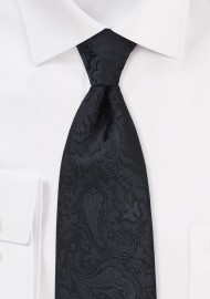 Paisley Tie in Jet Black for Kids
