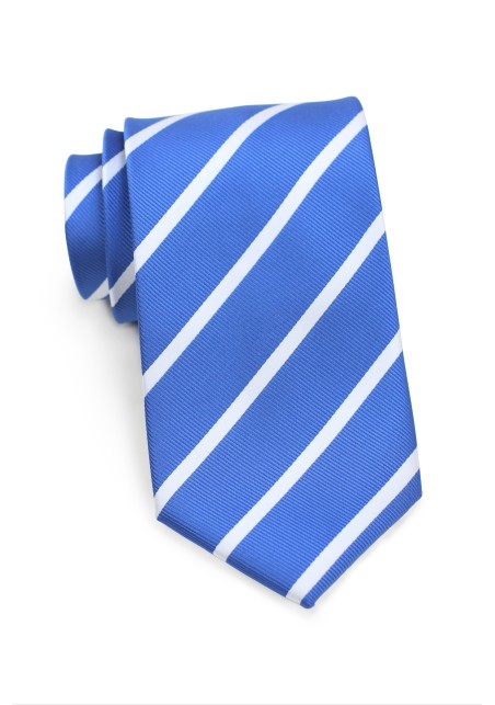 Repp Striped Tie in Blue and Silver