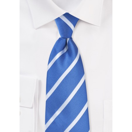 XL Size Repp Tie in Blue and Silver