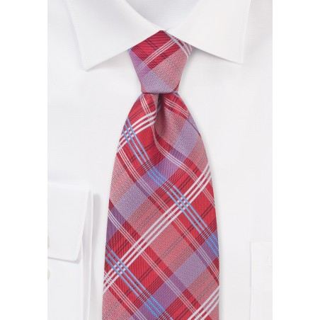 Red and Blue Checkered Tie