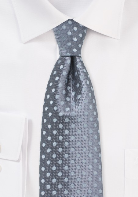 Gray and Silver Polka Dot Tie