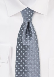 Gray and Silver Polka Dot Tie