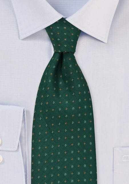 Hunter Green Floral Tie