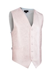 Shiny Wedding Paisley Textured Vest in Soft Blush Pink