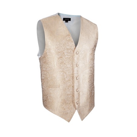 Paisley Textured Formal Vest in Golden Champagne