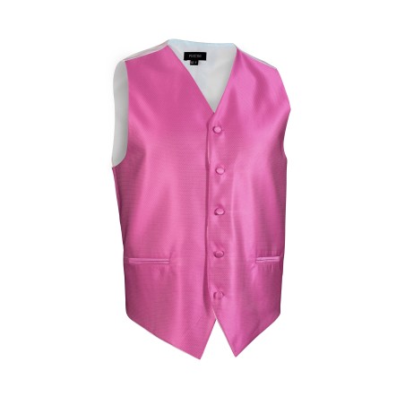 Mens Textured Dress Vests in Bright Begonia Pink