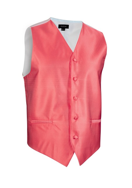 Textured Formal Wedding Vest in Coral Reef