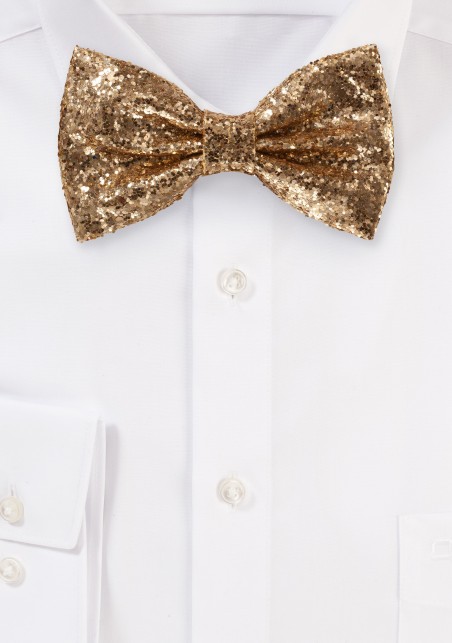Metallic Glitter Bow Tie in Rose Gold