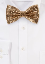 Metallic Glitter Bow Tie in Rose Gold