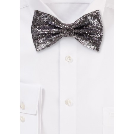 Lilac Glitter Bow Tie silver gray metallic bowties