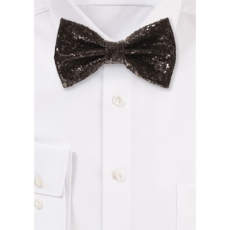 Black Glitter Bow Tie