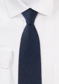 Knit Texture Skinny Tie in Navy