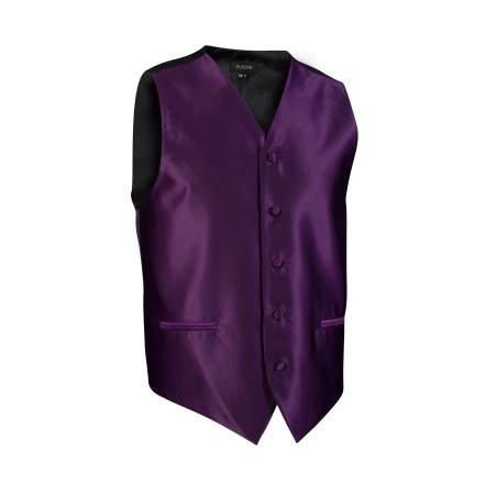 Plum Purple Textured Dress Vest Prom Wedding