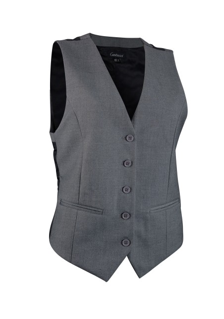 Womens Suit Vest in Medium Gray