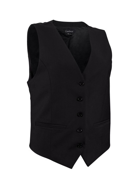 Women's Uniform Suit Vest in Solid Black