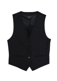 Women's Uniform Suit Vest Back in Solid Black