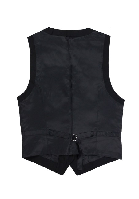 Women's Uniform Suit Vest Back in Solid Black