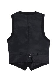 Women's Uniform Suit Vest Back in Solid Black