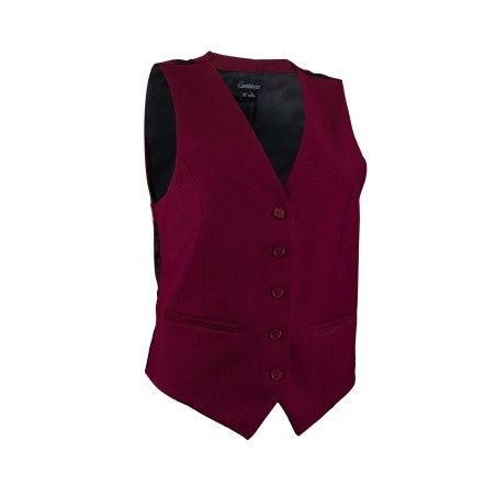 Women's Suit Vest in Deep Burgundy Red