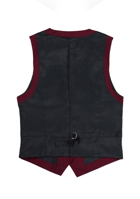 Women's Suit Vest in Deep Crimson Red Back
