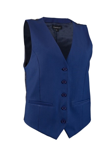 Blue Women's Uniform Vests - Women's Suit Vest in Indigo Blue