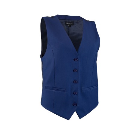 Blue Women's Uniform Vests - Women's Suit Vest in Indigo Blue