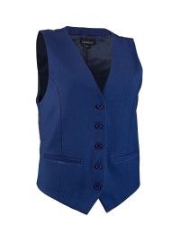 Blue Women's Uniform Vests - Women's Suit Vest in Indigo Blue