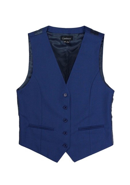 Blue Women's Uniform Vests - Women's Suit Vest in Indigo Blue