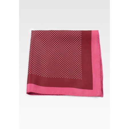 Red Spice Colored Suit Hanky with Printed Pin Dots