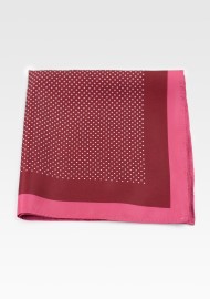 Red Spice Colored Suit Hanky with Printed Pin Dots