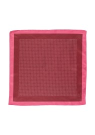 Red and Pink Spice Colored Suit Pocket Square with Printed Pin Dots
