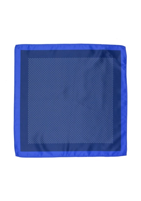Royal Blue Dress Pocket Square with White Pin Dots
