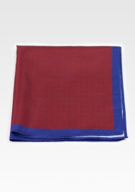 Cherry Pocket Square with Blue Dot Design