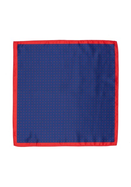 Dark Blue Suit Hanky with Red Polka Dots