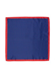 Dark Blue Suit Hanky with Red Polka Dots