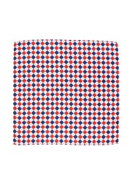 Patriotic Red, Dark Blue, White Harlequin Plaid Hanky