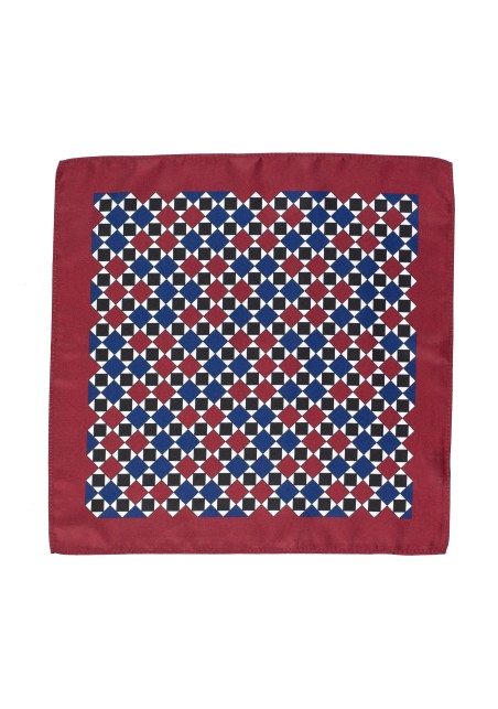 Retro Geometric Print Pocket Square